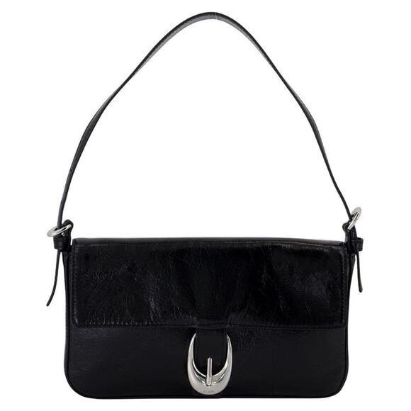Harlow Shoulder Bag - Staud - Leather - Black - Picture 1 of 2